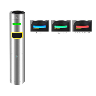 Brushed SS304 Access Control Turnstiles Bộ sưu tập thẻ khách tạm thời