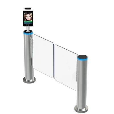 Cửa xoay hàng rào xoay bằng kính acrylic với hệ thống nhận dạng vân tay khuôn mặt
