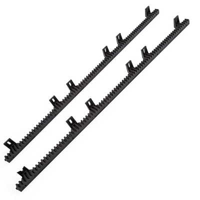 Bánh răng thanh răng nylon đen nhựa cho bộ mở cổng trượt tự động có 4 lỗ và 6 chấu