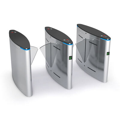 SS304 Material Flap Barrier Gate với RFID fingerprint Face Verification và tốc độ giao thông 30 người / phút