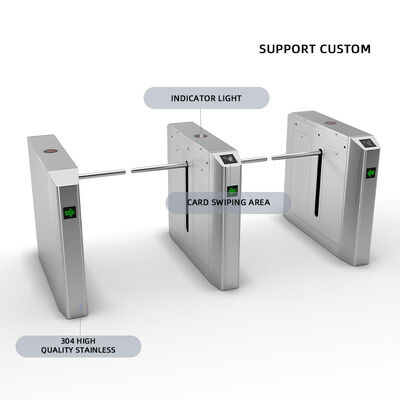 IP55 RFID Security Gate Access Control Control Double Moter Bridge Drop Arm Turnstile