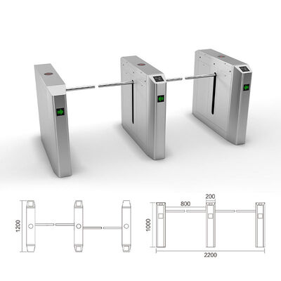 Động cơ 24V BLDC Drop Arm Turnstile Kích thước mỏng Chỉ định đèn LED hai hướng