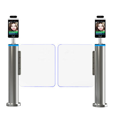 Hình trụ Swing Barrier Turnstile Đơn cực Thép không gỉ 304 cho tiền sảnh