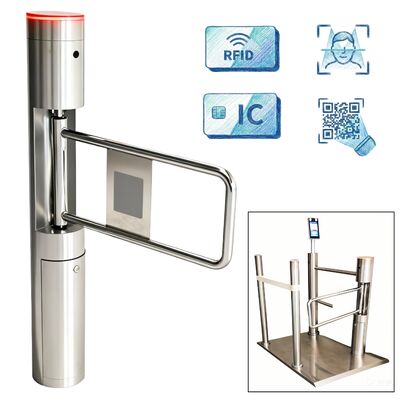 Cổng xoay rào chắn động cơ không chổi than khung SS304 với nhận diện khuôn mặt và đo nhiệt độ