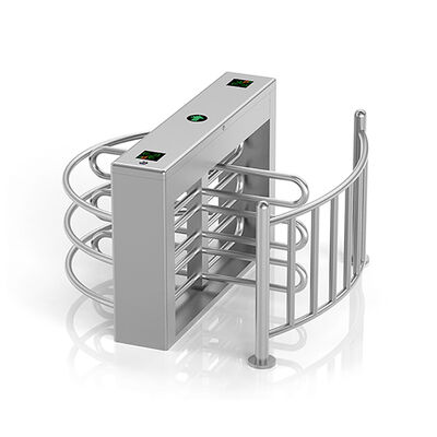 Đầu đọc vân tay 304 Thép không gỉ Cổng xoay hai chiều cao nửa người Rào chắn ngang thắt lưng