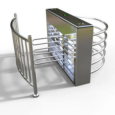 Cửa xoay bán cao bằng thép không gỉ 304, tiêu thụ điện 40W và tốc độ lưu thông 25-30 người/phút để kiểm soát truy cập an toàn