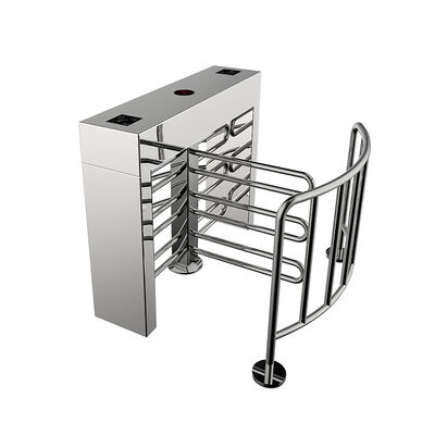 Cửa xoay bán cao bằng thép không gỉ 316 với bộ đệm thủy lực để kiểm soát lưu lượng 25 đến 30 người/phút