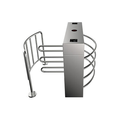 Cửa xoay bán tự động bằng thép không gỉ 304 với cơ chế chịu tải nặng và tốc độ lưu thông từ 25 đến 30 người/phút