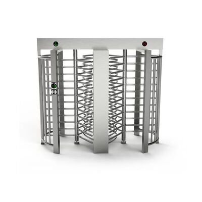 Cửa xoay toàn thân bằng thép không gỉ 304 với hai làn và chức năng tự động đặt lại cho kiểm soát truy cập