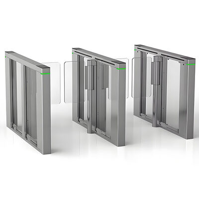 Người đi bộ Pha lê thủy tinh Swing Barrier Động cơ không chổi than Kênh 900mm