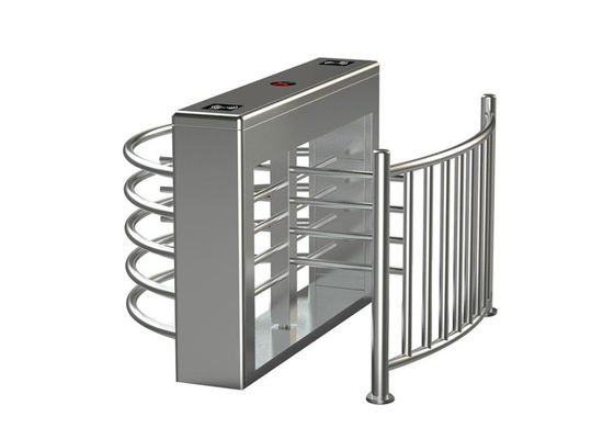 Cửa xoay ngang thắt lưng bằng thép không gỉ 304 với kiểm soát truy cập vân tay và tốc độ dòng chảy 30 người/phút