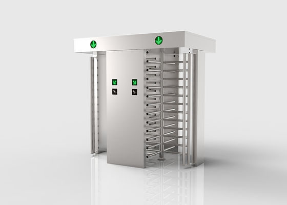 Cửa xoay toàn thân bằng thép không gỉ 304 với hai làn và chức năng tự động đặt lại cho kiểm soát truy cập