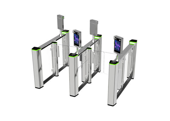 Cửa quay tốc độ cao Fastlane rào chắn người đi bộ bằng kính cường lực SS304 0.4S cho khu vực giao thông đông đúc