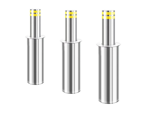 Chải hoàn thiện Bollards thủy lực SUS304 Chiều cao nâng 600mm